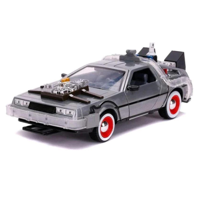 Back To the Future 3 - 1:24 Delorean Time Machine Raw Metal Hollywood Ride Die Cast Car