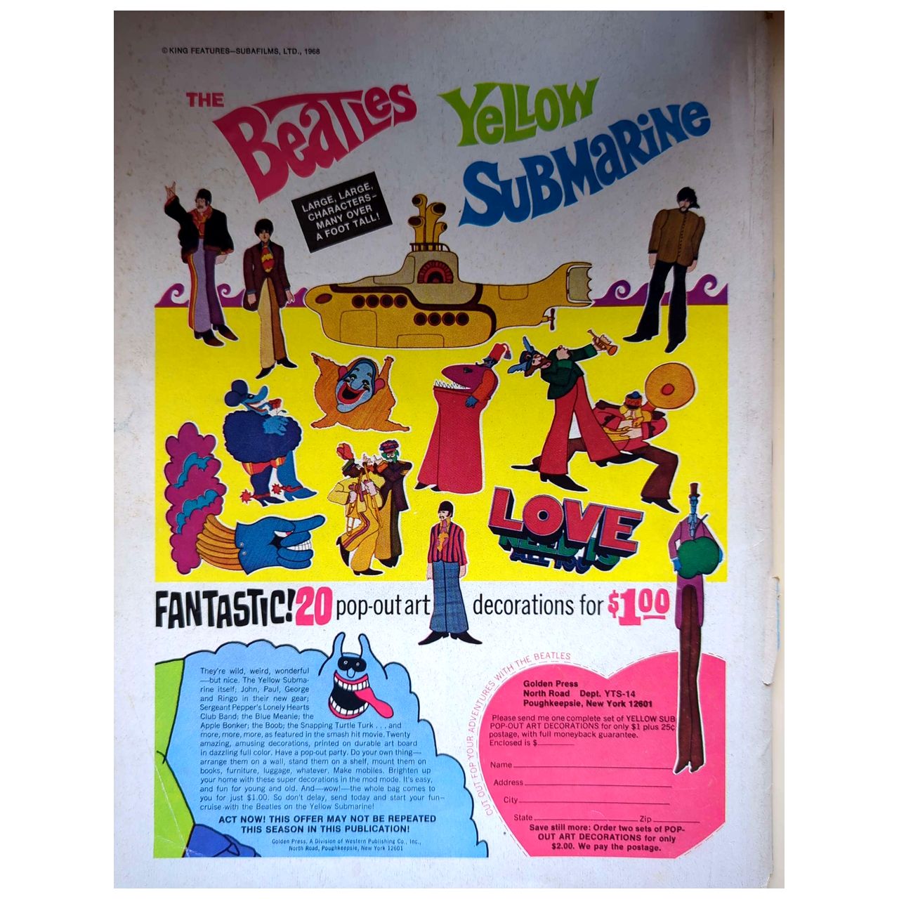 Beatles - 1968 Official Yellow Submarine Magazine (64 Pg)