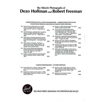 Dezo Hoffman & Robert Freeman - Beatles Catalog 1986 Silver K Fine Arts
