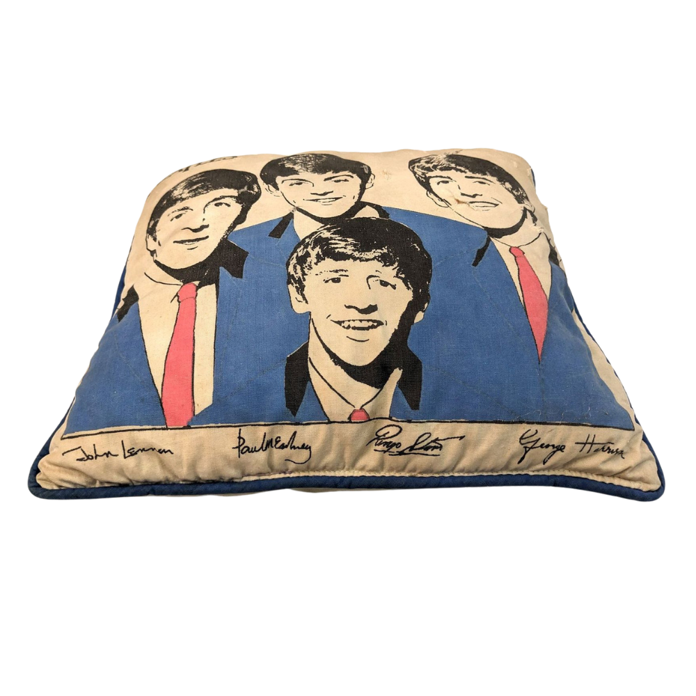 Beatles - Original 1964 Nordic House Pillow With Blue Back