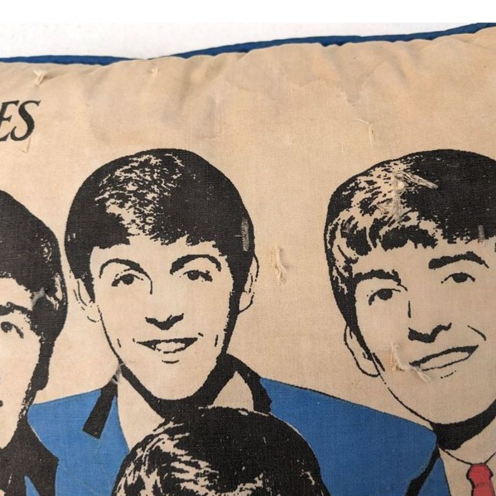 Beatles - Original 1964 Nordic House Pillow With Blue Back