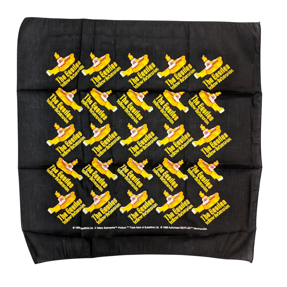 Beatles - 1990s Yellow Submarine Square Cotton Bandana / Scarf