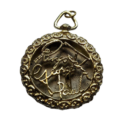 Beatles - Original 1960s Brass Pendant B/W Photo With First Names On Back