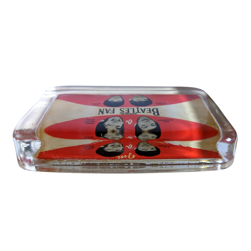Beatles - Original 1960s I'm A Official Beatles Fan Glass Paperweight