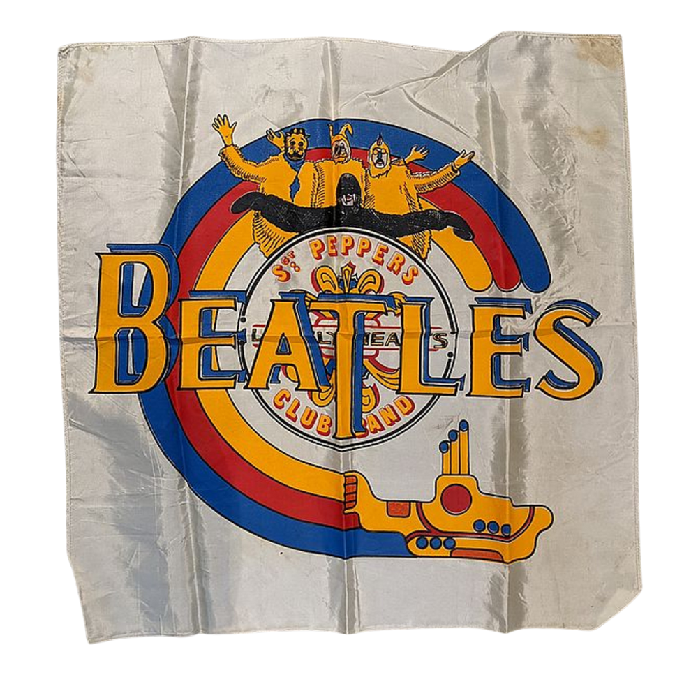Beatles - 1970 Magical Mystery Tour/Sgt Peppers Lonely Hearts Club Band/Yellow Submarine White Silken Scarf