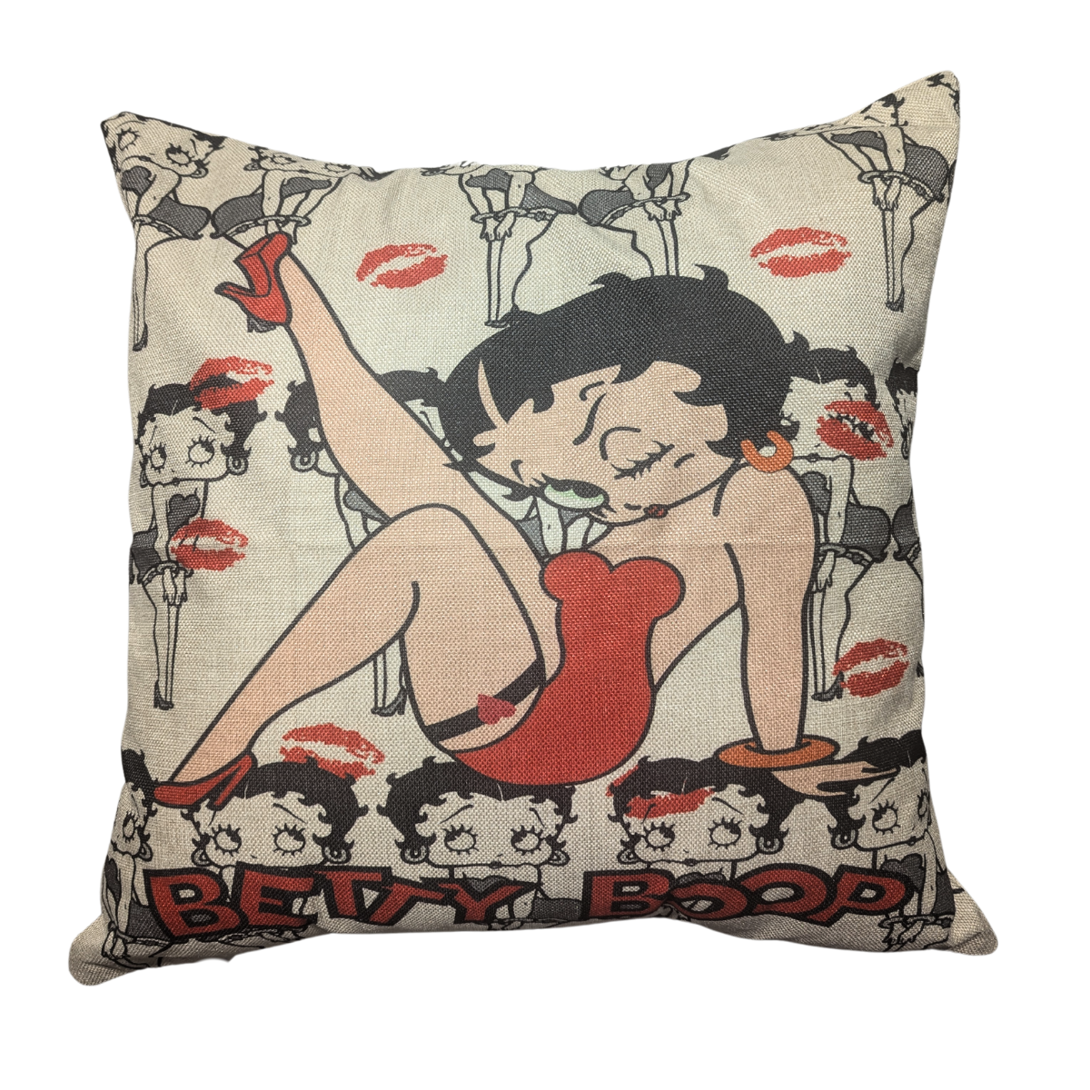 Betty Boop - Red Dress Wink Canvas Style Cushion
