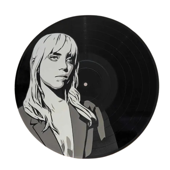 Vinyl Art - Billie Eilish Spray-Painted Vinyl