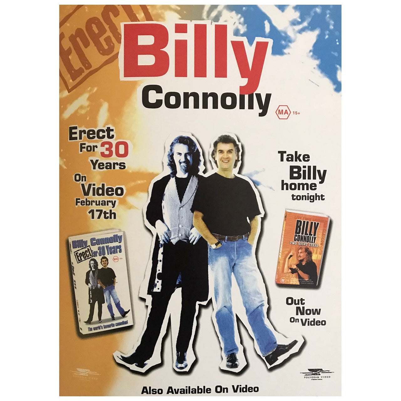 Billy Connolly - Erect For 30 Years 1999 Australia & New Zealand Original Concert Tour Program