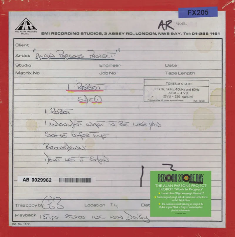Alan Parsons Project - I Robot (WIP) RSD2025 Blue Coloured Vinyl LP