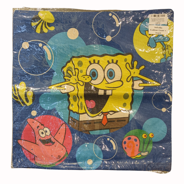 Spongebob Squarepants - Spongebob & Bubbles 45x45cm Canvas Style Cushion