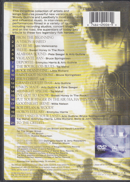 Various – A Vision Shared (A Tribute To Woody Guthrie And Leadbelly) DVD
