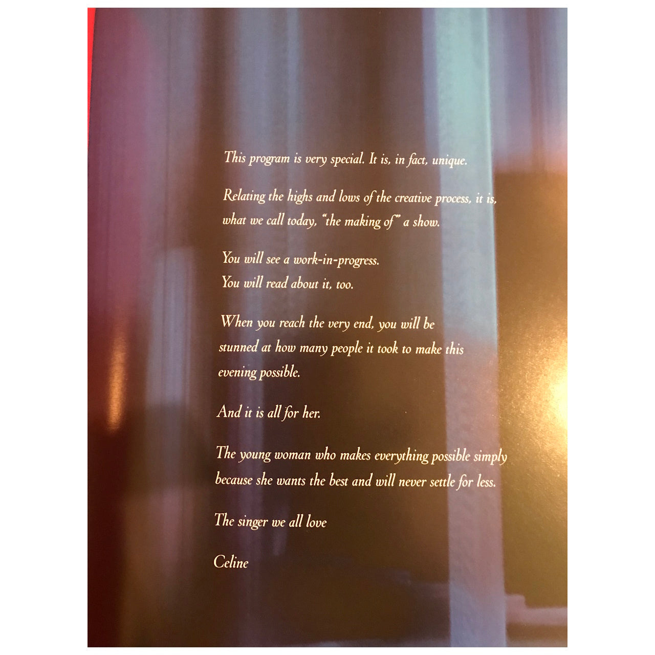 Celine Dion - A New Day.. 2003 Las Vegas Original Show Program