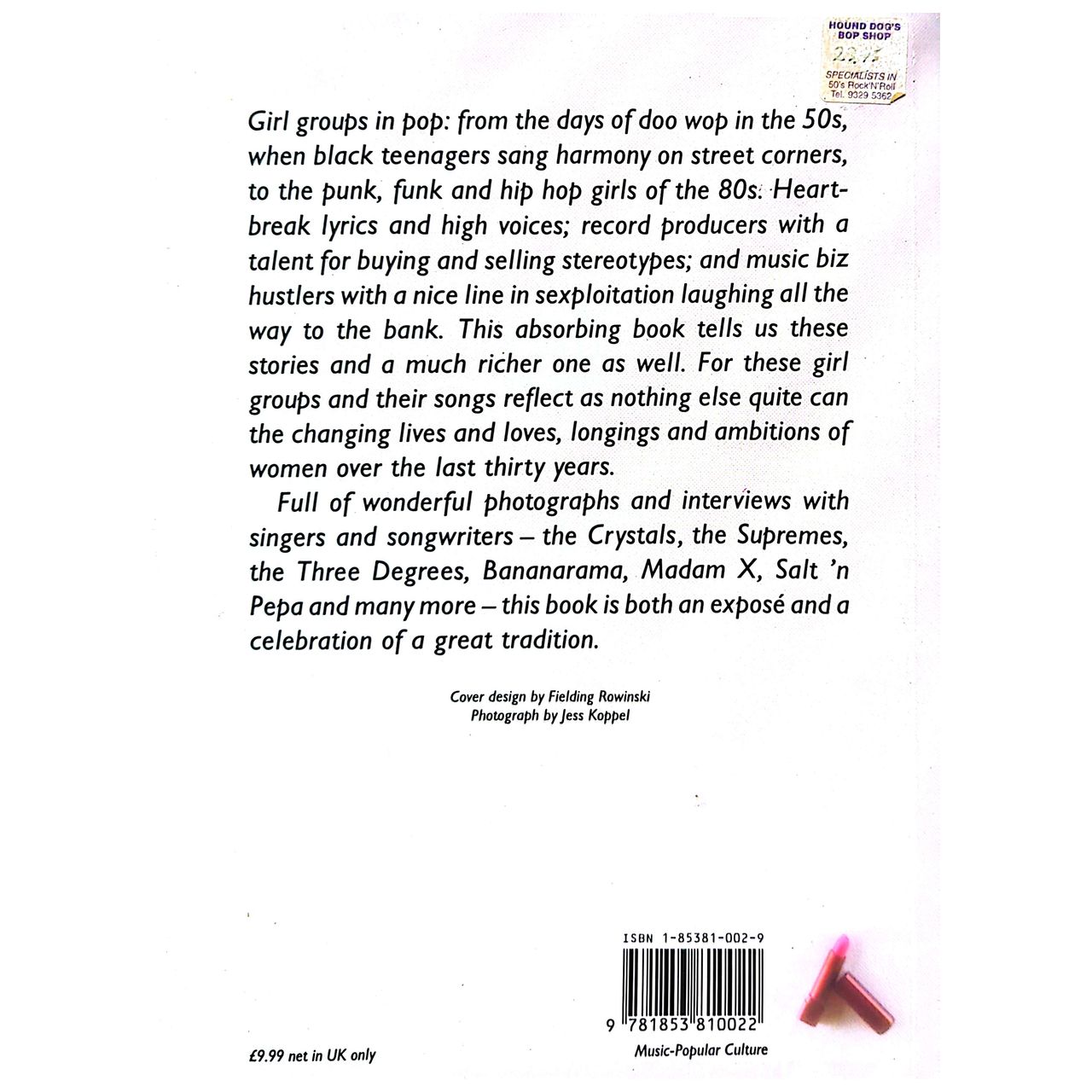 Charlotte Greig - 1989 Will You Still Love Me Tomorrow? Girl Groups From The 50s And On .. Book 1st Ed. (Used)