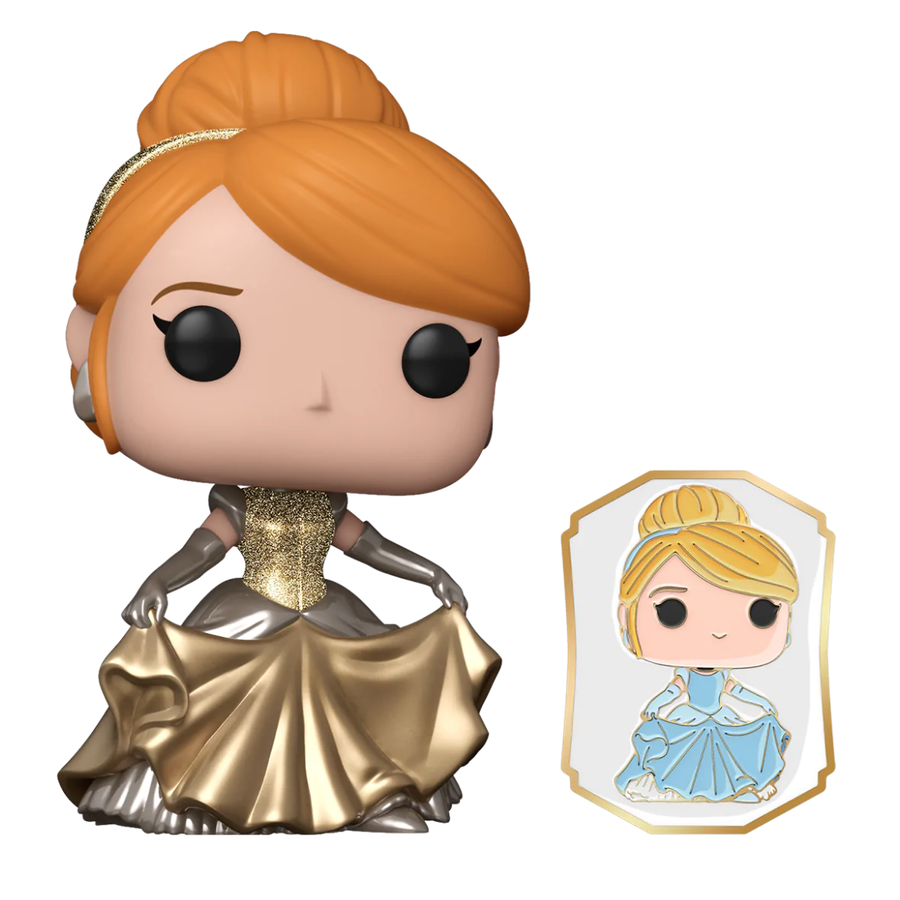 Disney Princess - Cinderella Gold Dress + Pin Collectable Pop! Vinyl #222