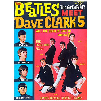 Beatles Meet Dave Clark 5 - 1964 - Beatles & Dave Clark 5 Fabulous Feud Teen Magazine (Used)