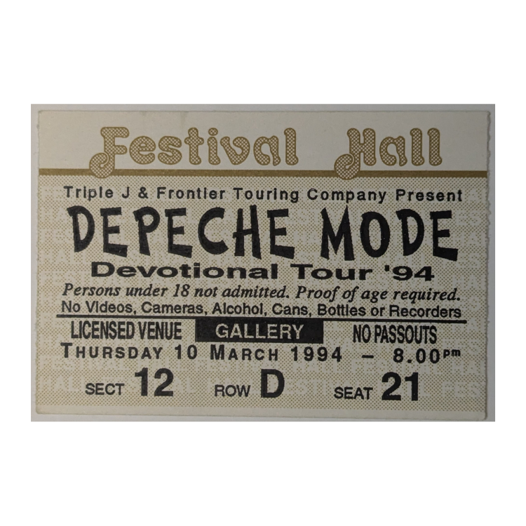 Depeche Mode - Devotional Tour 1994 Original Vintage Concert Ticket