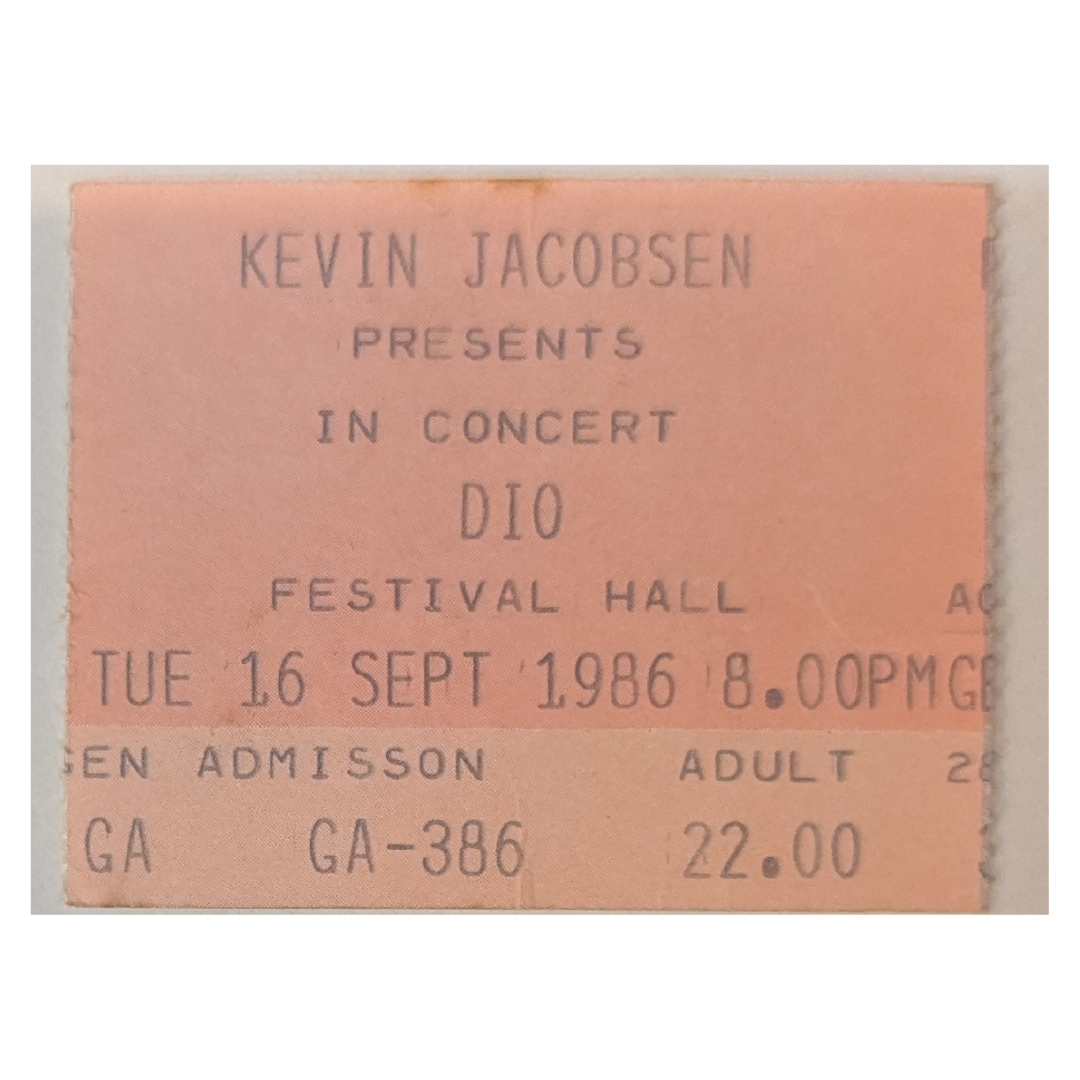 Dio - Sacred Heart Tour 1986 Original Vintage Concert Ticket