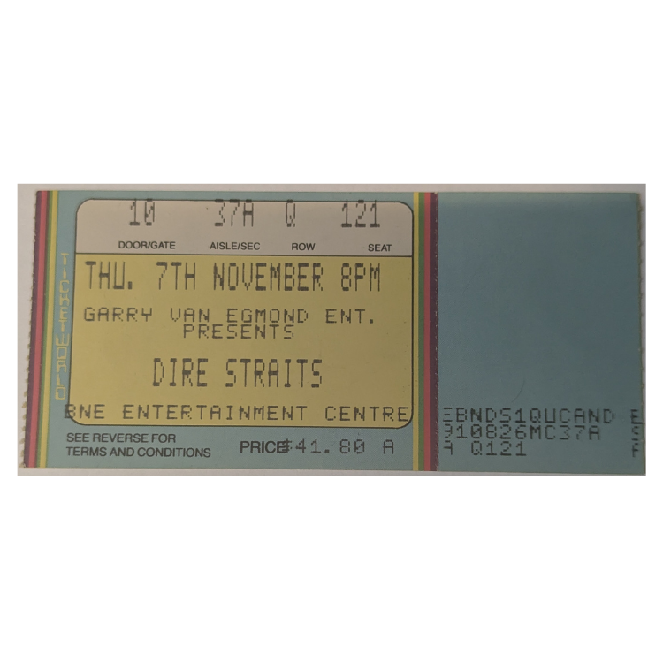 Dire Straits - On Every Street Tour 1991 Original Vintage Concert Ticket Night One