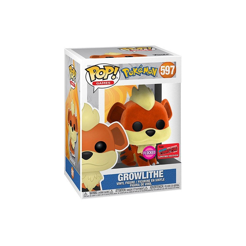 Pokemon - Growlithe Flocked 2020 Fall Convention Collectable Pop! Vinyl
