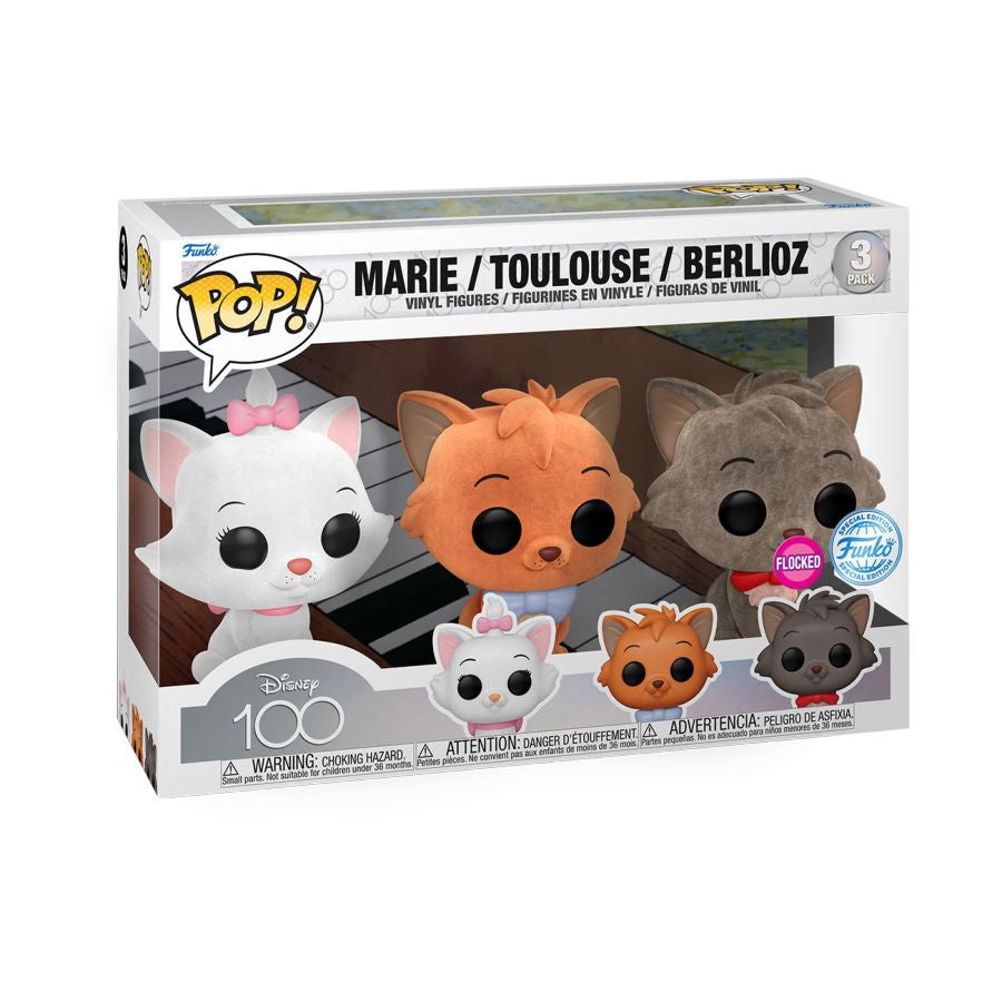 Disney 100th - Aristocats Flocked US Exclusive Pop! Vinyl 3-Pack