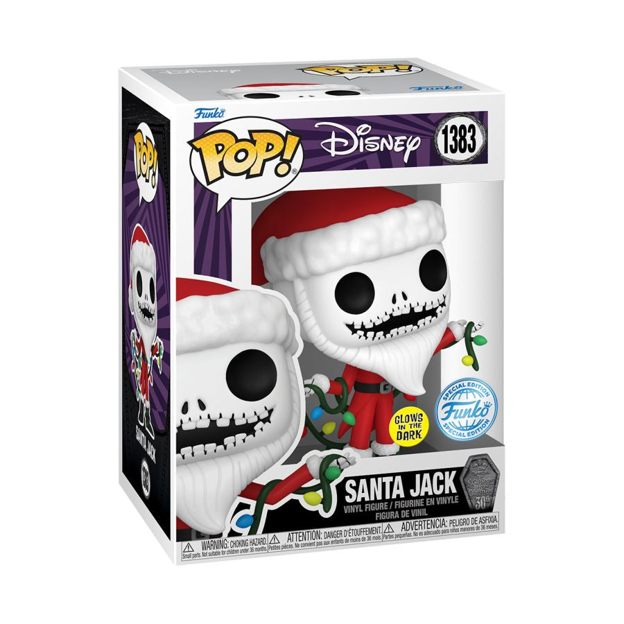 Nightmare Before Christmas 30th Anniversary - Santa Jack US Exclusive Glow Pop! Vinyl