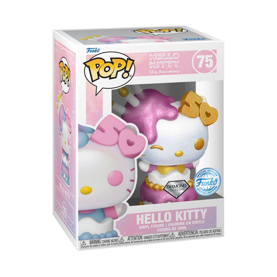 Hello Kitty 50th - Hello Kitty In Cake Diamond Glitter US Exclusive Pop! Vinyl #75