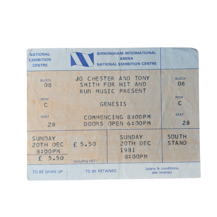 Genesis - Abacab Tour 1981 Original Vintage Concert Ticket Seat 28