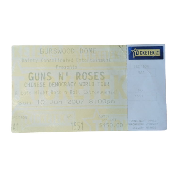 Guns N Roses - Chinese Democracy 2007 Tour Original Vintage Concert Ticket