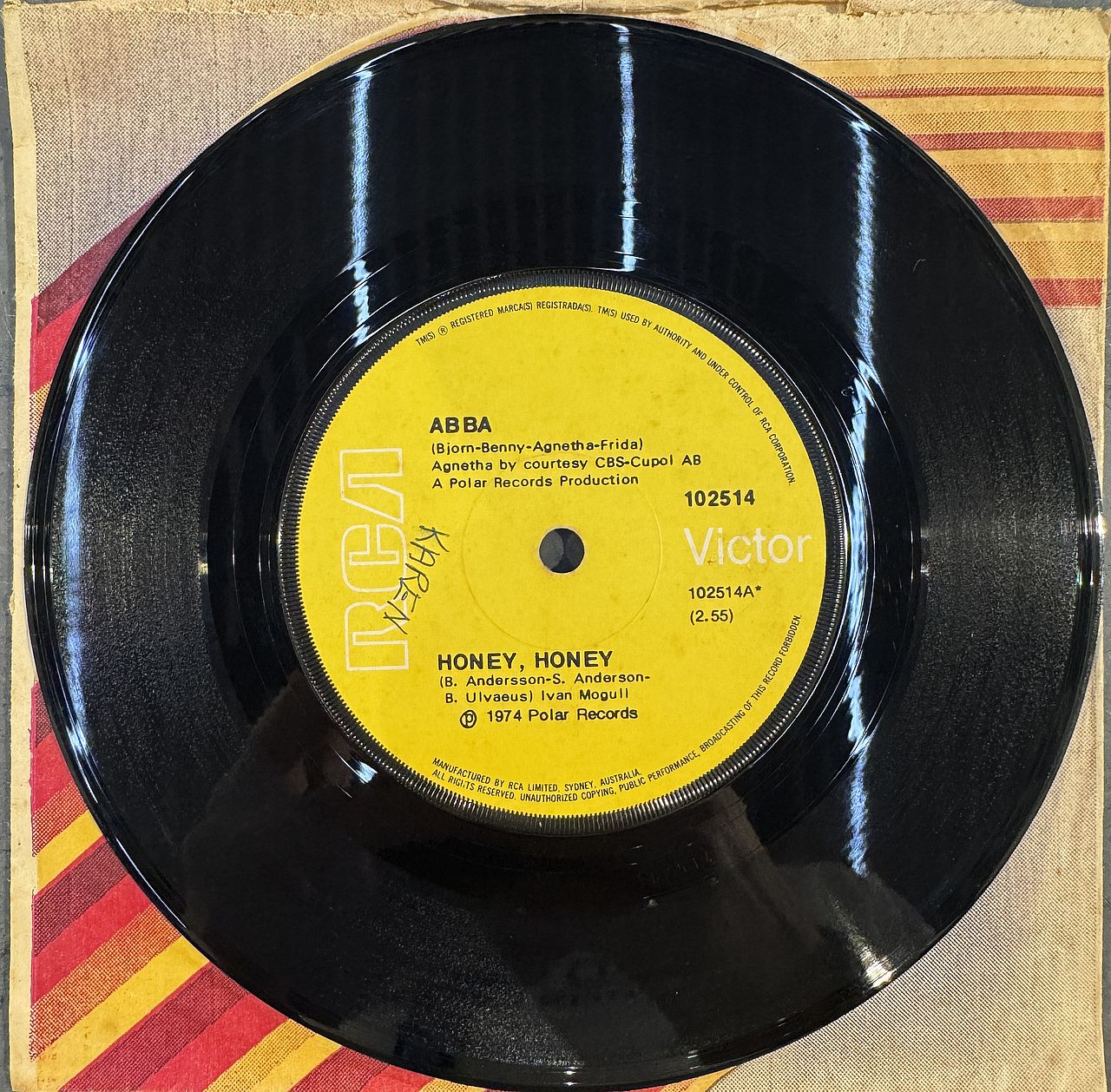 ABBA – Honey, Honey 7" Single Vinyl (Used)