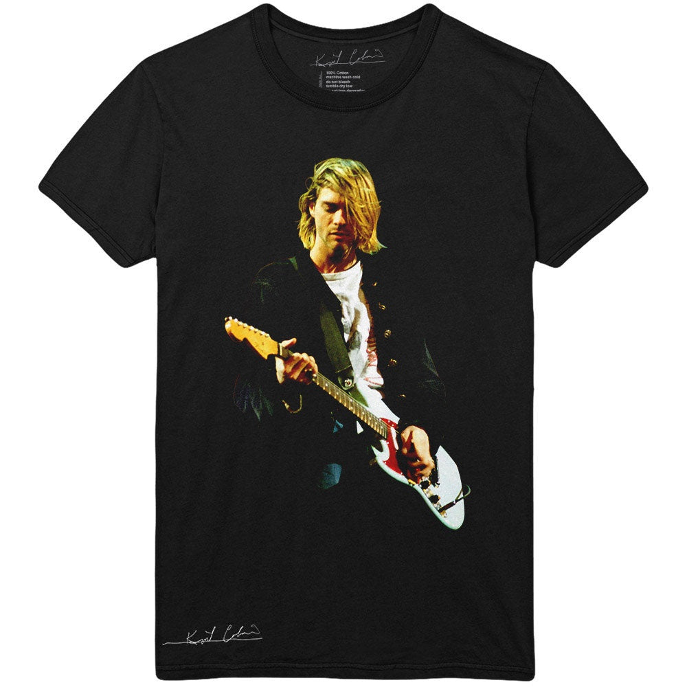Nirvana - Kurt Cobain Guitar Photo Colour Unisex T-Shirt