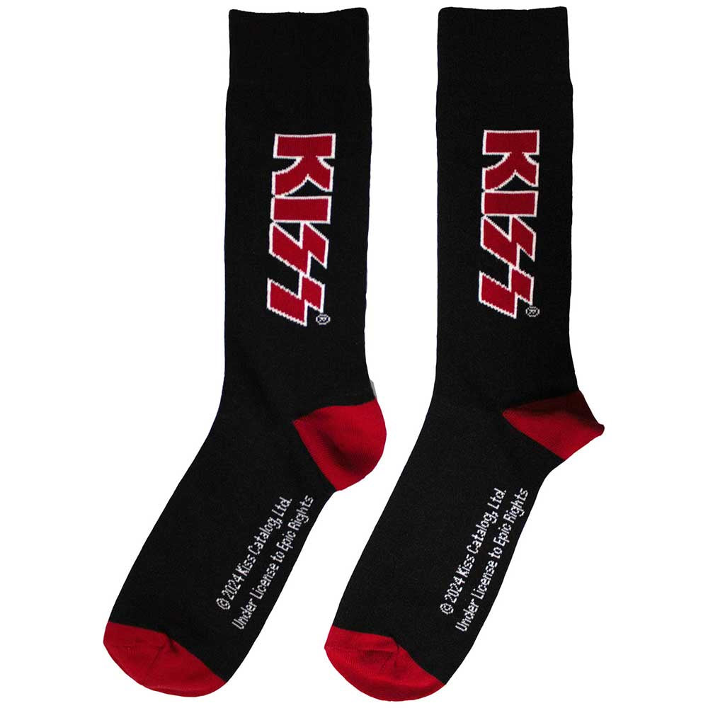 Kiss - Kiss Logo Red, White And Black Unisex Socks