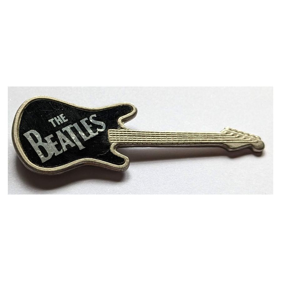 Beatles - Original 1960s Black & Silver Miniature Guitar Collectable Badge/Pin