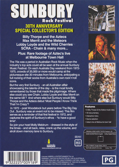Various – Sunbury Rock Festival (30th Anniversary Special Collector's Edition) DVD