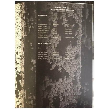 Moody Blues - World Tour 2005 Australia Limited Edition Original Concert Tour Program