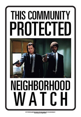 Pulp Fiction - Protected By Tin Sign