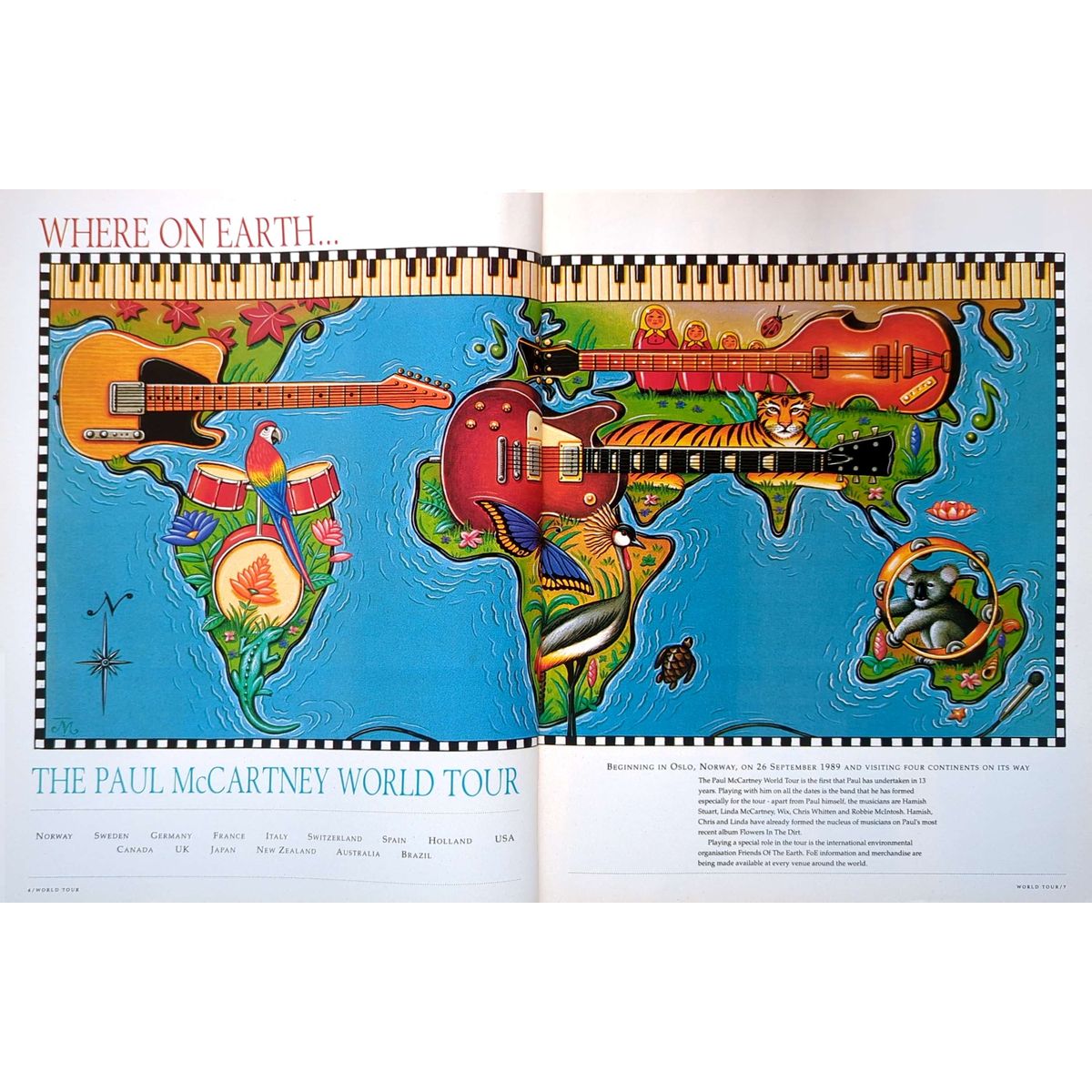 Paul McCartney - World Tour 1989  Concert Tour Program (Magazine Style)