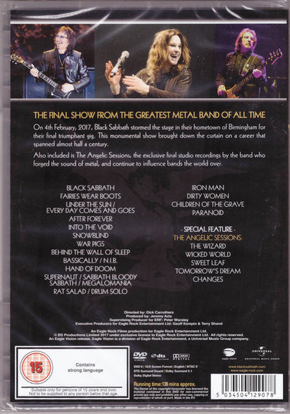 Black Sabbath – The End 4 February 2017 Birmingham DVD (Used)