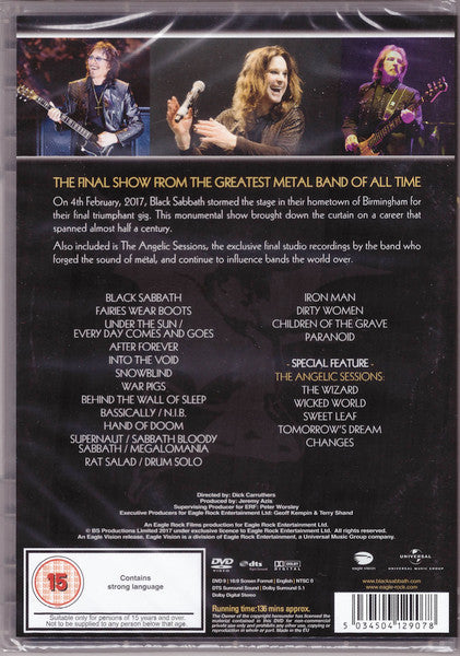 Black Sabbath – The End 4 February 2017 Birmingham DVD (Used)