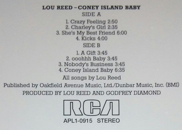 Lou Reed - Coney Island Baby Vinyl LP