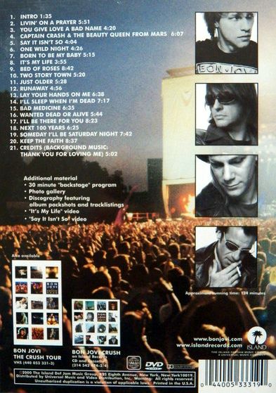 Bon Jovi – The Crush Tour DVD (Used)