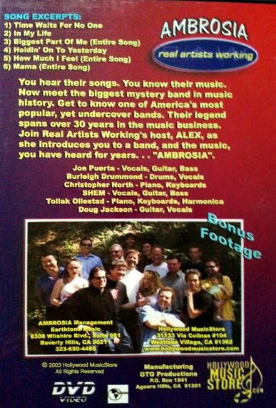 Ambrosia – Real Artists Working DVD