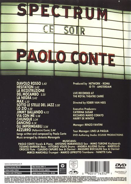 Paolo Conte – "Nel Cuore Di Amsterdam... Paolo Conte" DVD