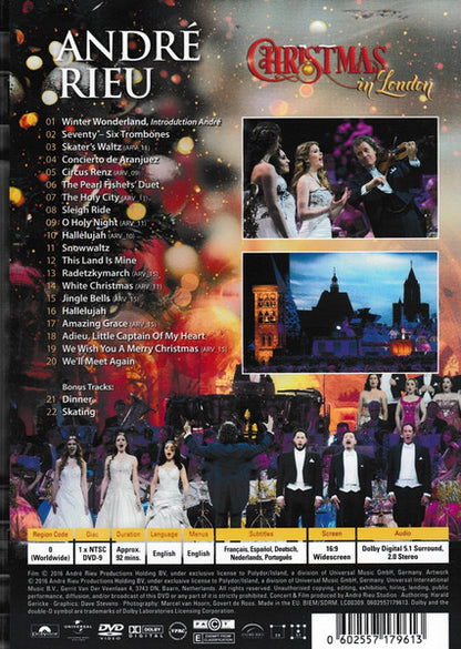 Andre Rieu & His Johann Strauss Orchestra – Christmas In London DVD (Used)