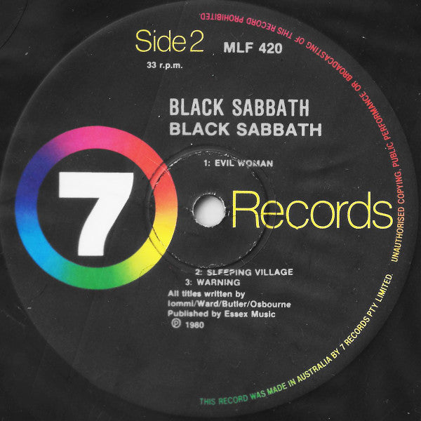 Black Sabbath - Black Sabbath (7 Records Label) Vinyl LP (Used)