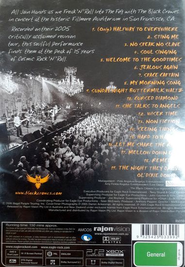 Black Crowes – Freak 'N' Roll Into The Fog: The Black Crowes All Join Hands The Fillmore San Francisco DVD