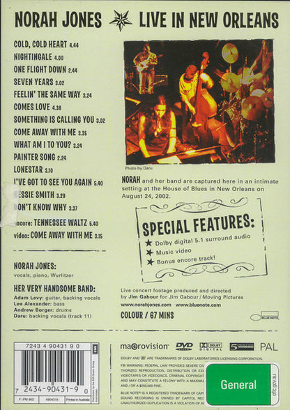 Norah Jones  - Live In New Orleans DVD (Used)