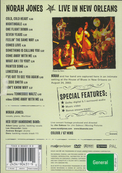Norah Jones  - Live In New Orleans DVD (Used)