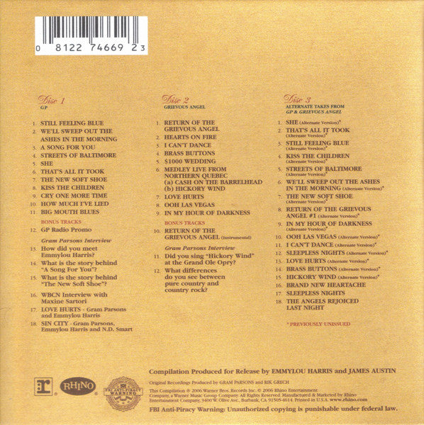 Gram Parsons – The Complete Reprise Sessions 3CD