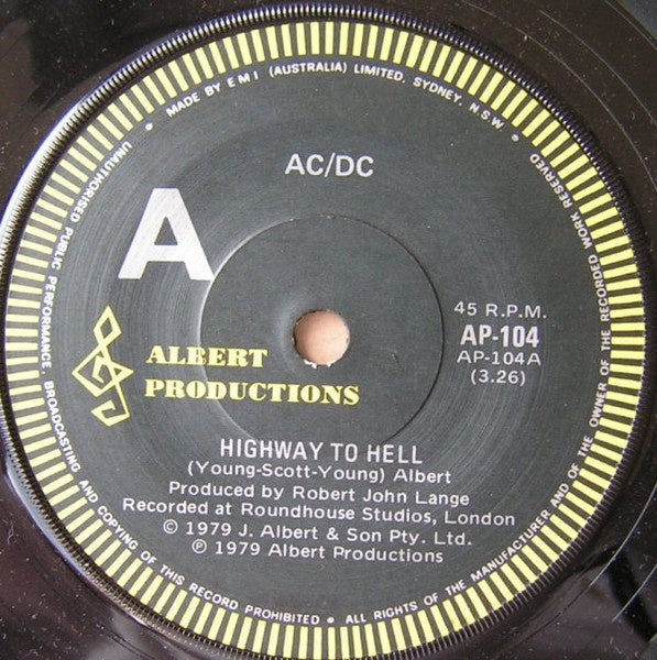 AC/DC - Highway To Hell / If You Want Blood 7" Single Vinyl (Used)