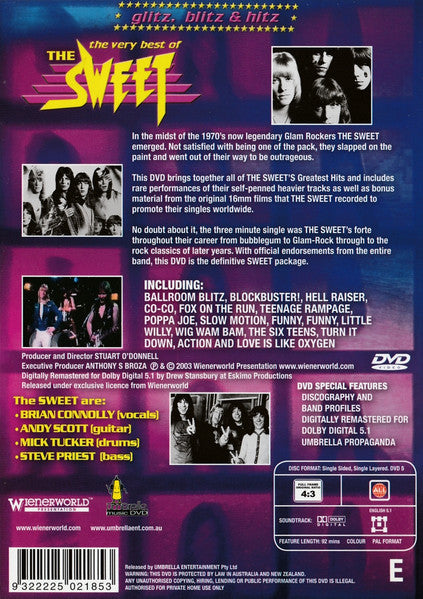 Sweet – The Very Best Of The Sweet: Glitz, Blitz & Hitz DVD